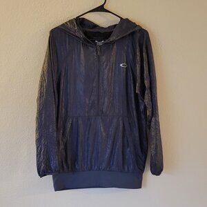 OAKLEY Active Wear 100% Nylon Hooded Pullover 1/4 Zip Lightweight Jacket Size Sm